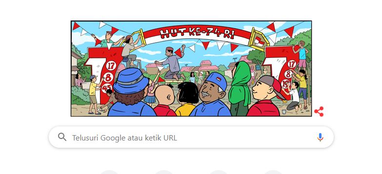 Google Doodle Turut Rayakan Hari Kemerdekaan 74 Tahun Indonesia