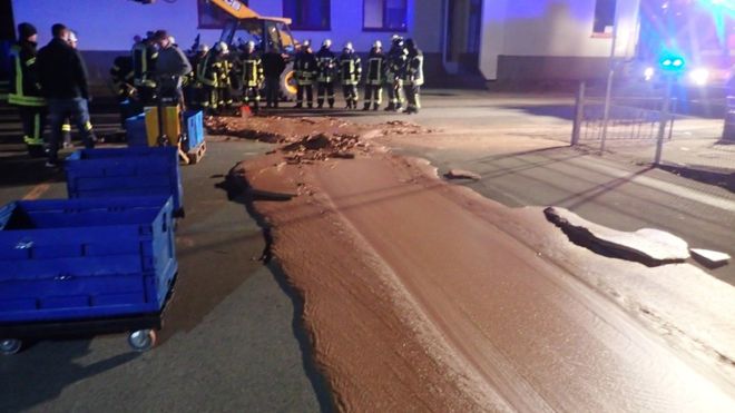 Jalanan di Jerman Tertutupi Cokelat