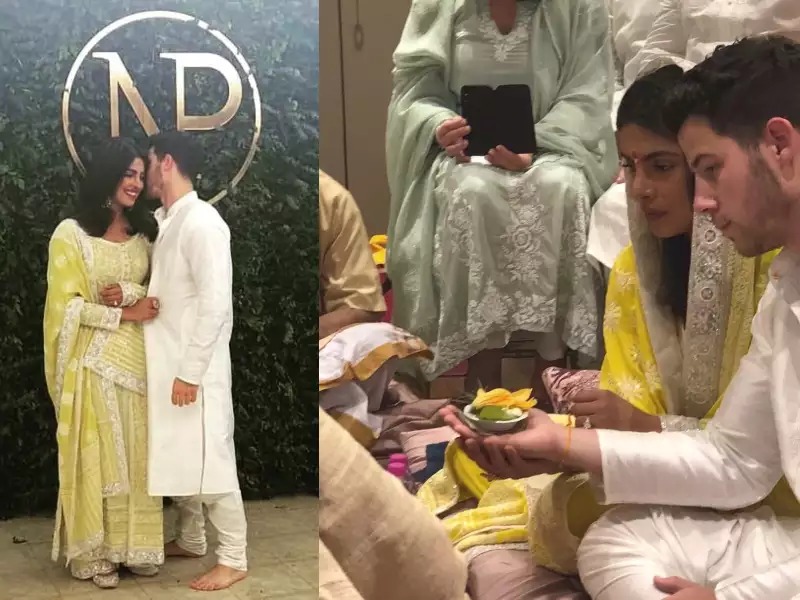 Priyanka Chopra dan Nick Jonas Preweding Mengunakan Pakaian Tradisional India