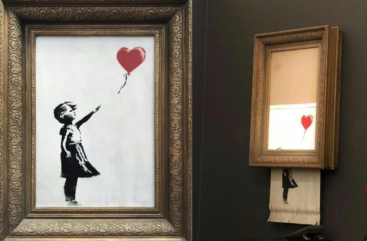 Dibalik Self Destruction Pada Lukisan Banksy Yang Dilelang Rp. 21 Miliar