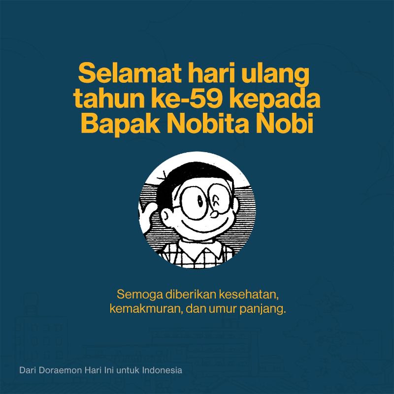 Hari Ini Nobita Nobi Ulang Tahun ke-59, Netizen Heran Dia Masih SD