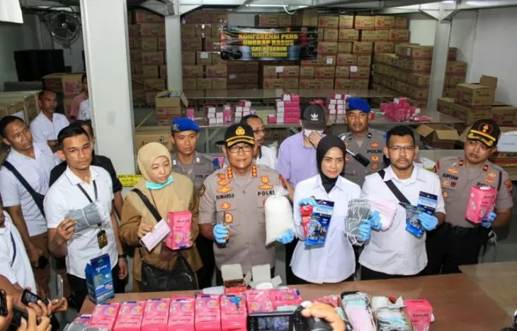 Polresta Sidoarjo Bongkar Kasus Industri Masker Impor Ilegal di Sidoarjo 