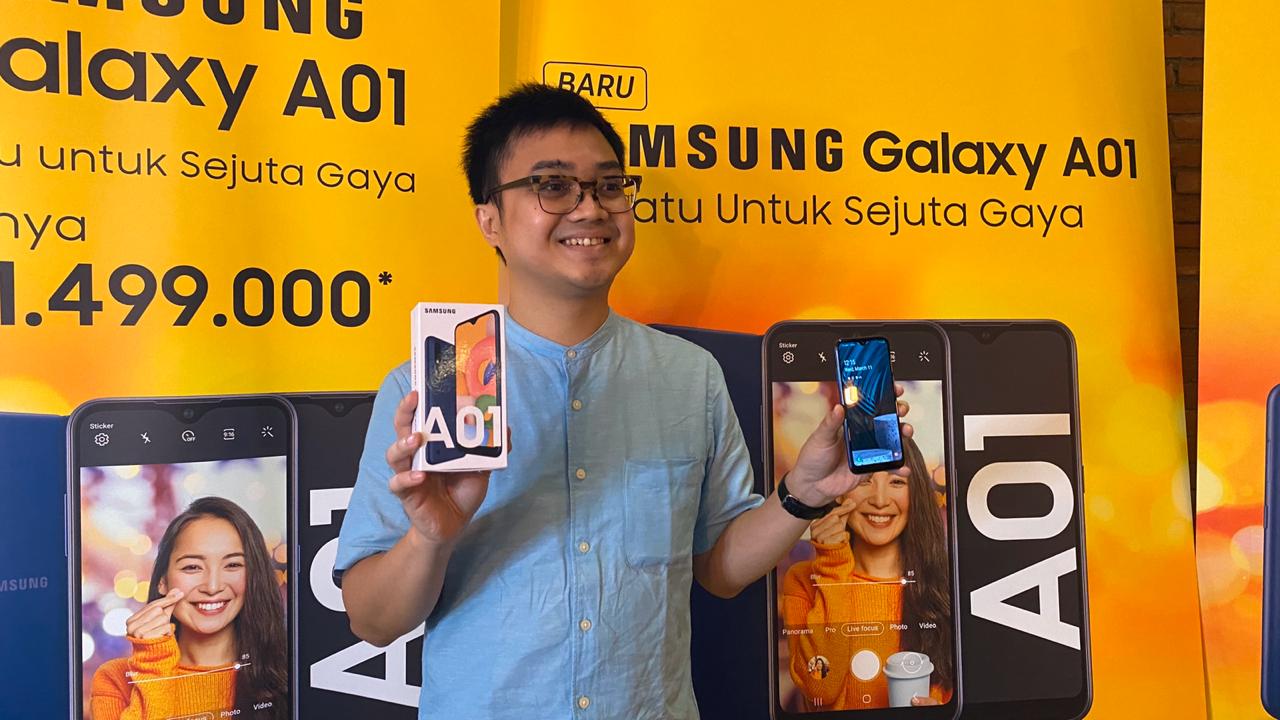 Ini Galaxy A01, Ponsel Pemula Harga Rp 1 Jutaan