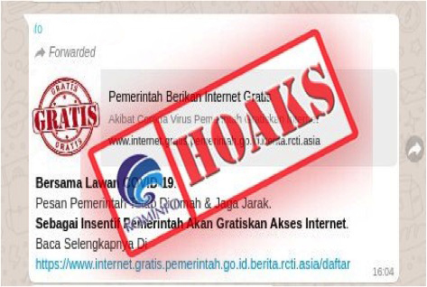 Hati-hati! Hoax Pesan WhatsApp Pemerintah Kasih Internet Gratis