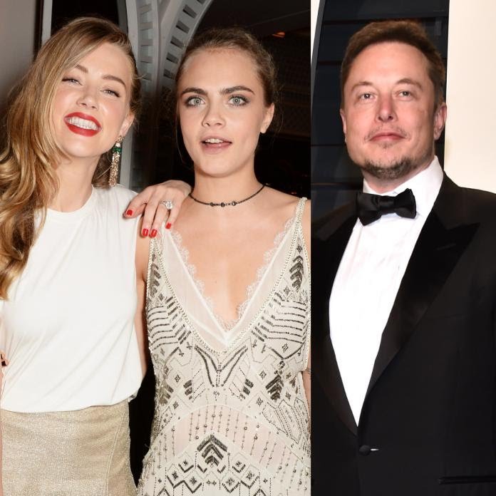 Amber Heard Diduga Punya Hubungan Threesome Bareng Elon Musk dan Cara Delevingne 