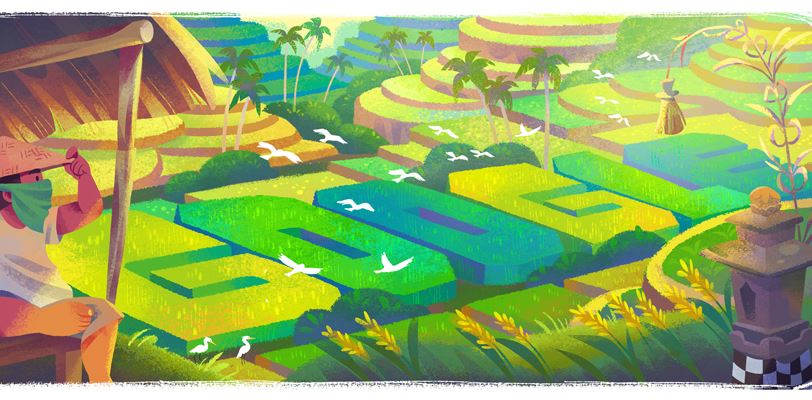 Google Doodle Pajang Keindahan Subak Bali 