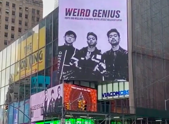 Wow! 'Lathi' Weird Genius Terpampang di Times Square New York