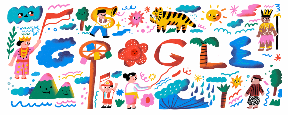 Ada Panjat Pinang, Google Doodle Peringati HUT ke-75 RI