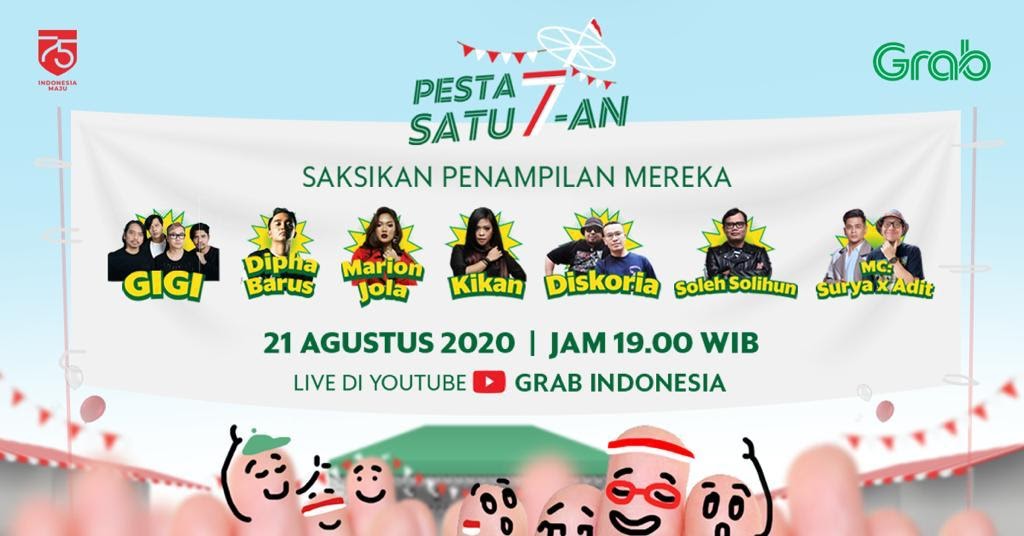 Grab Hadiahkan Konser Musik untuk Pengikut Panjat Pinang Virtual di 'PestaSatu7an'