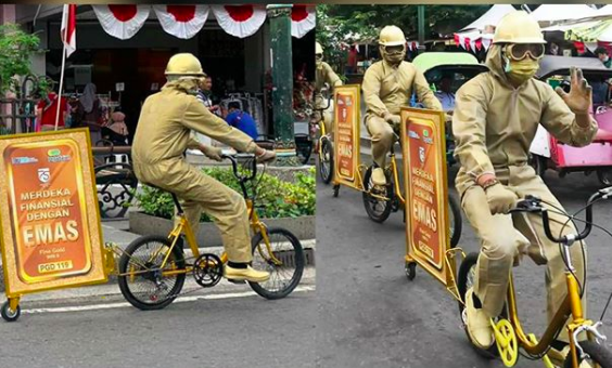 Heboh 'Sepeda Emas' Keliling Yogyakarta, Ini Pesan di Baliknya