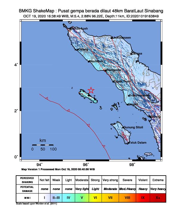 Gempa Bumi 5,4 Magnitudo Guncang Aceh