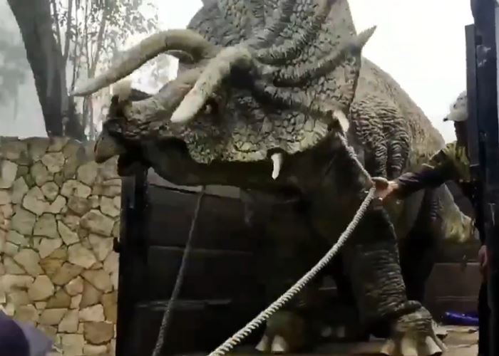 Komentar Lucu Netizen Usai Viral Video Boneka Dinosaurus Triceratops