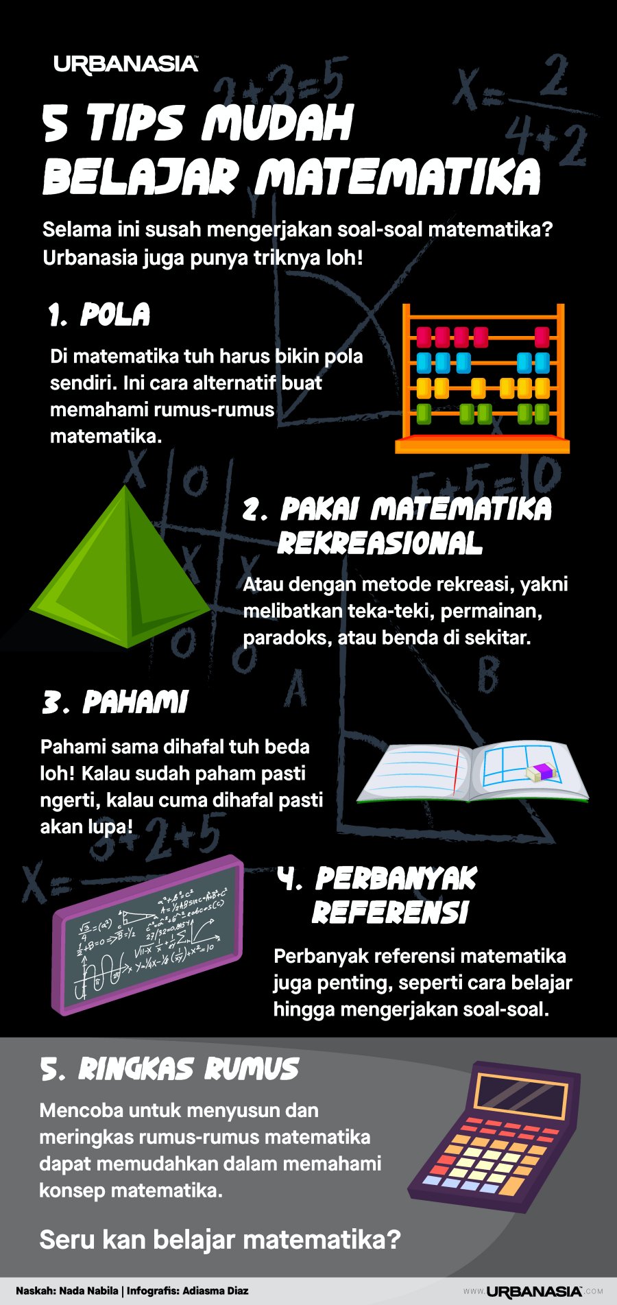 Infografis 5 Tips Mudah Belajar Matematika 0795