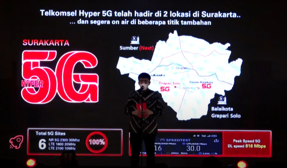 Telkomsel 5G Kini Hadir di Solo, Kecepatan Tembus 816 Mbps