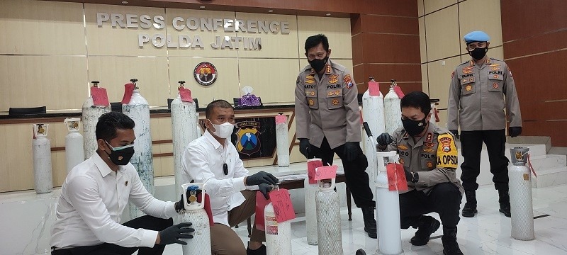 Timbun Tabung Oksigen, Dua Kakak Beradik di Sidoarjo Ditangkap Polisi