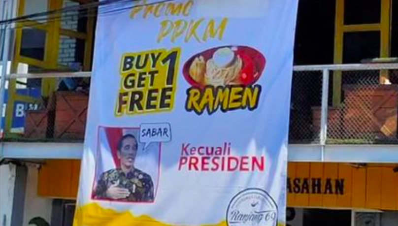 Viral! Warung Ramen Bikin Promo PPKM Kecuali untuk Presiden Jokowi