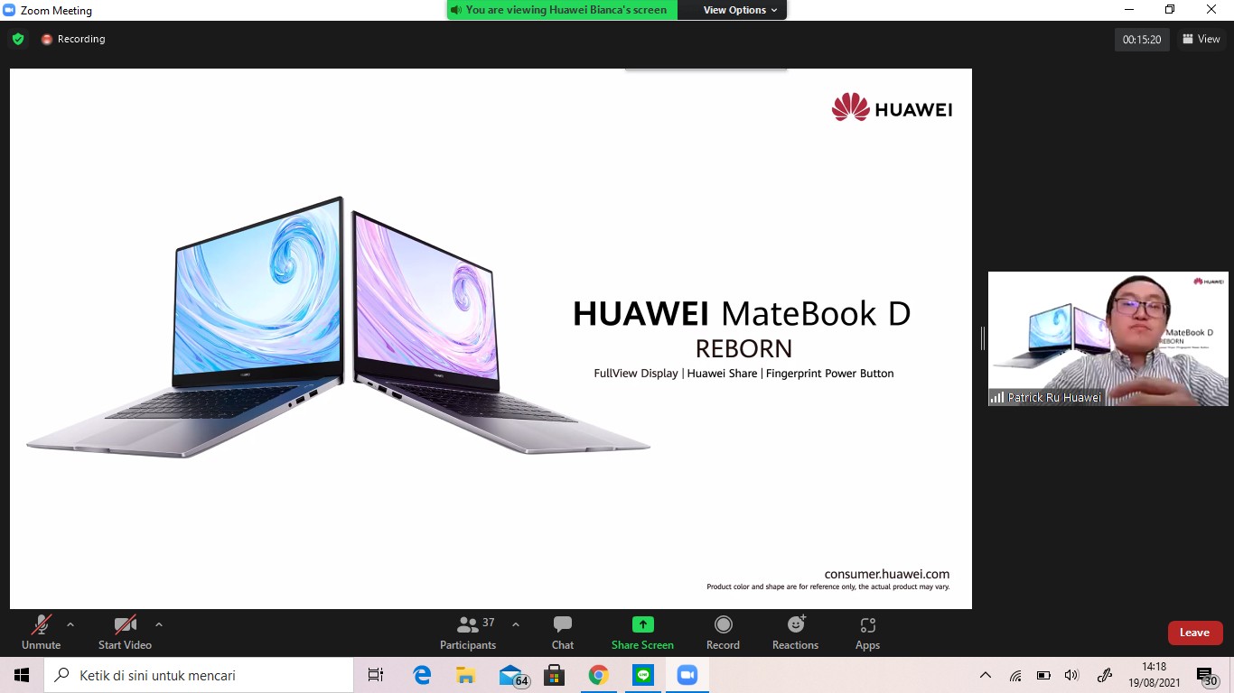 Hadir 25 Agustus, Intip Spesifikasi Huawei MateBook D Series 