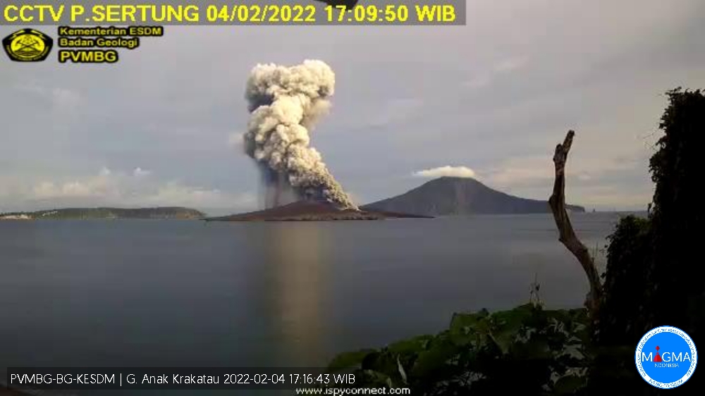 Gunung Anak Krakatau Erupsi, Semburkan Kolom Abu Seribu Meter