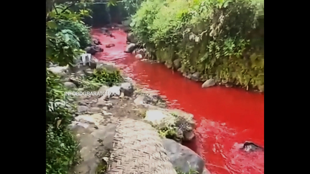 Viral Aliran Anak Sungai Citarum Berwarna Merah, Begini Faktanya