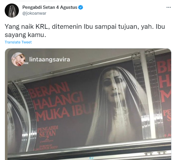 Sosok Ibu Pengabdi Setan 'Gentayangan' di KRL, Joko Anwar Diprotes