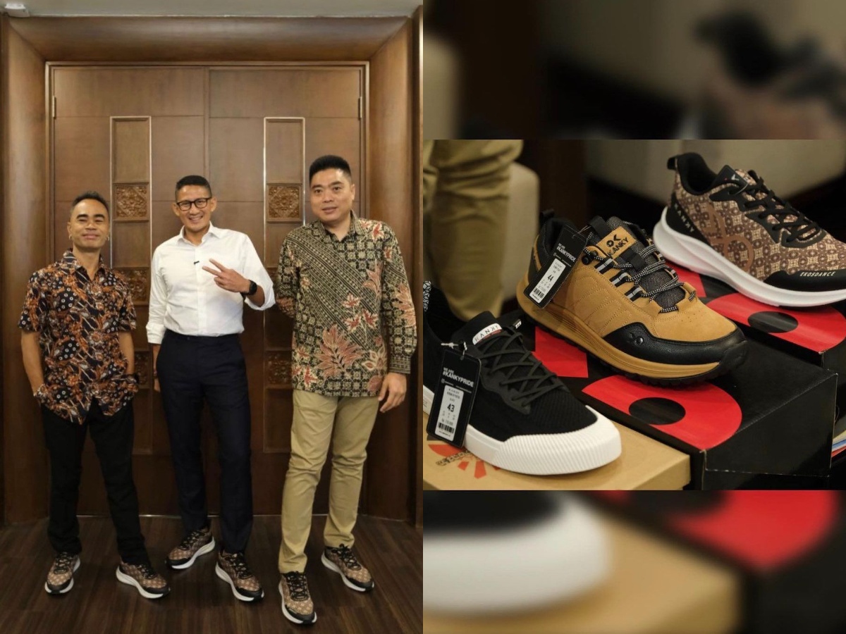Ramaikan Hari Batik Nasional, Sandiaga Uno Pamer Pakai Sepatu Batik