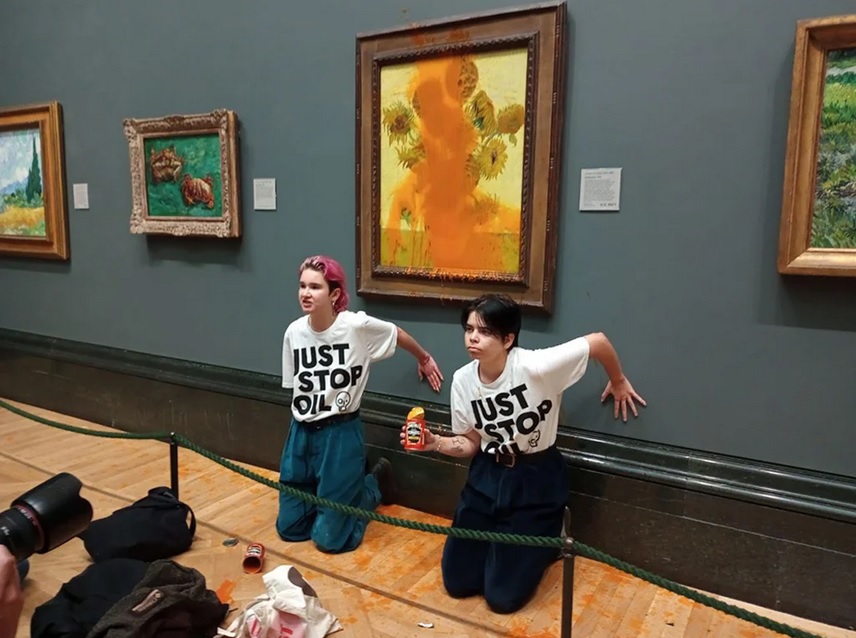 Aktivis Demo di Museum, Lukisan Bunga Matahari Van Gogh Dilempar Sup