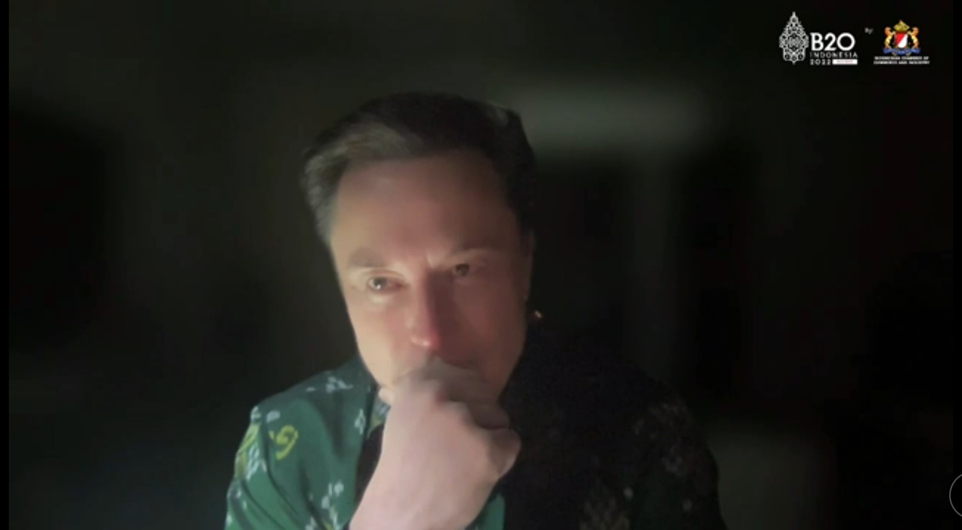 Pakai Batik Sulawesi, Elon Musk Hadir Virtual di B20